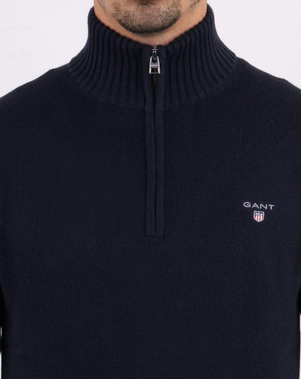 Gant Cotton Half Zip Marineblau
