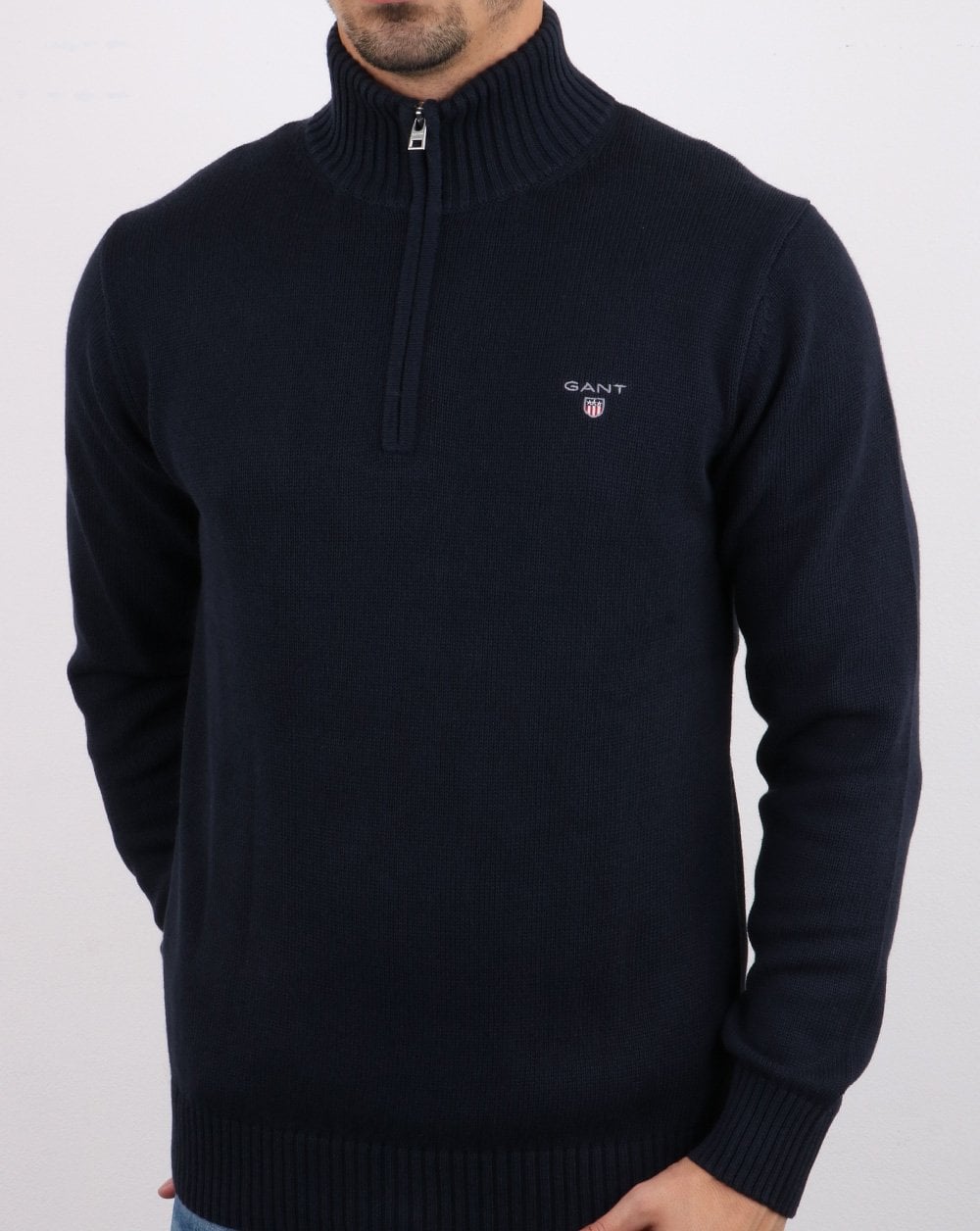 Gant Cotton Half Zip Marineblau