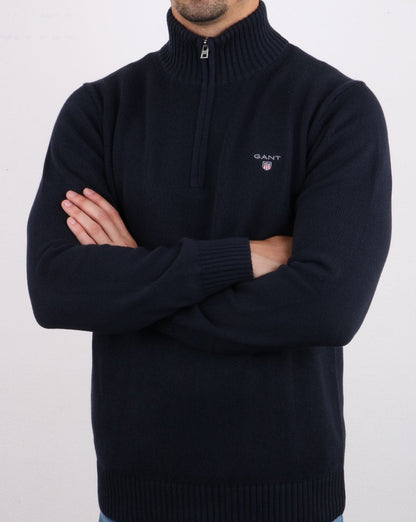 Gant Cotton Half Zip Marineblau