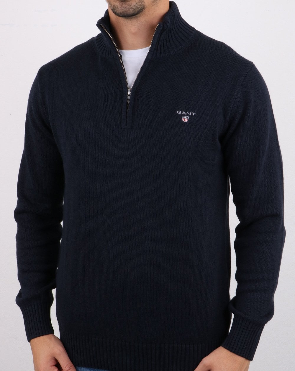 Gant Cotton Half Zip Navy