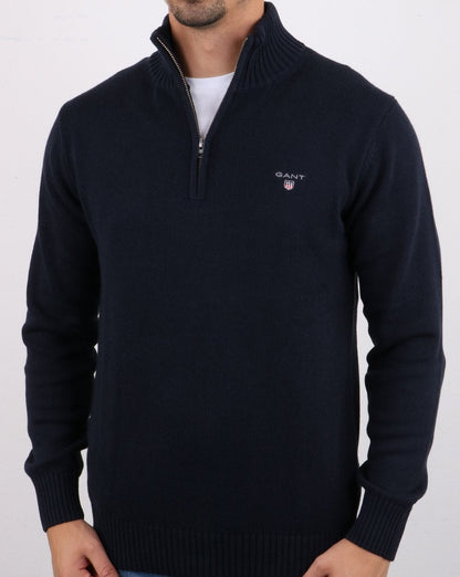 Gant Cotton Half Zip Marineblau