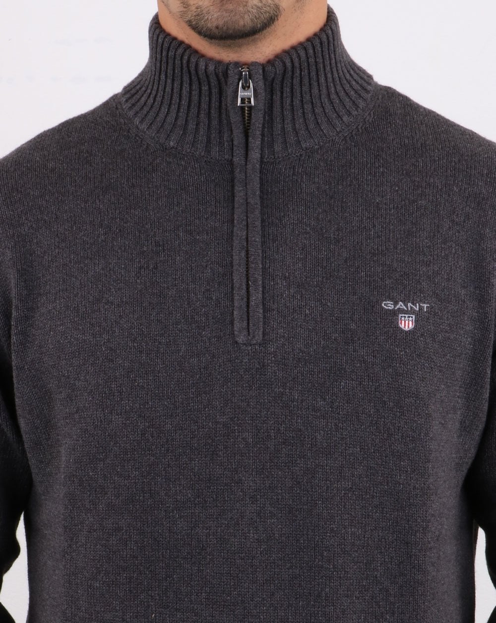 Gant Cotton Half Zip Grey