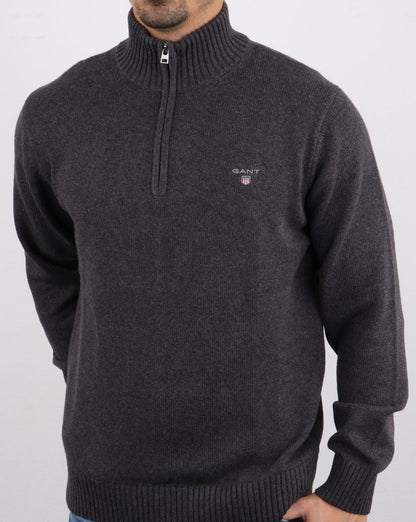 Gant Cotton Half Zip Grau
