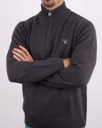 Gant Cotton Half Zip Grau