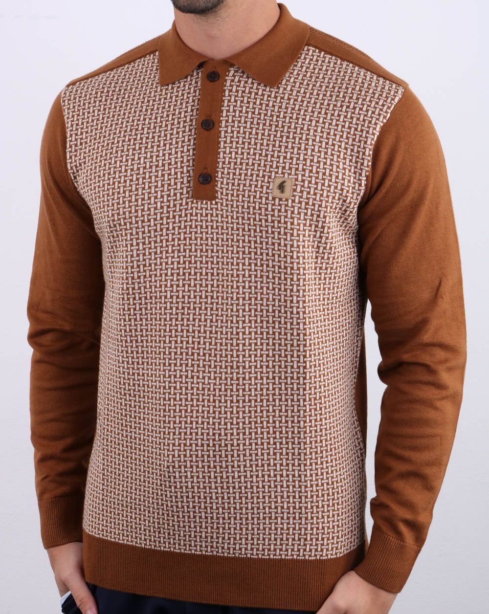 Gabicci Vintage Weaver Poloshirt Wabenmuster