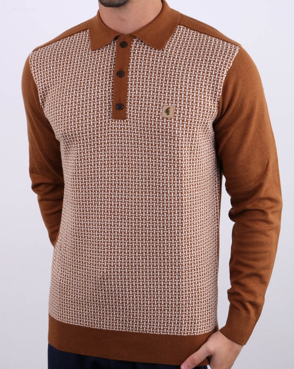 Gabicci Vintage Weaver Poloshirt Wabenmuster