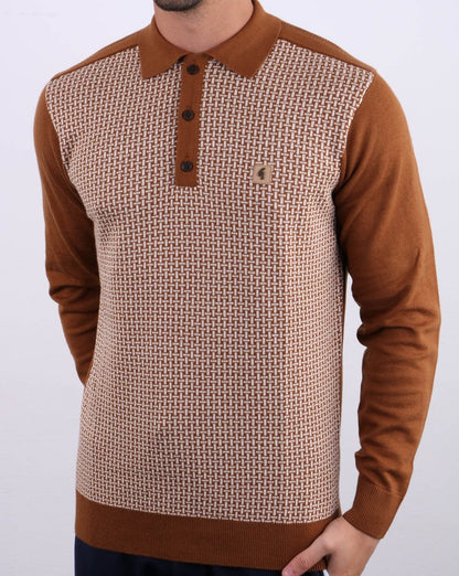 Gabicci Vintage Weaver Poloshirt Wabenmuster