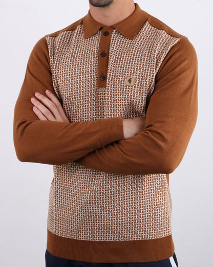 Gabicci Vintage Weaver Poloshirt Wabenmuster
