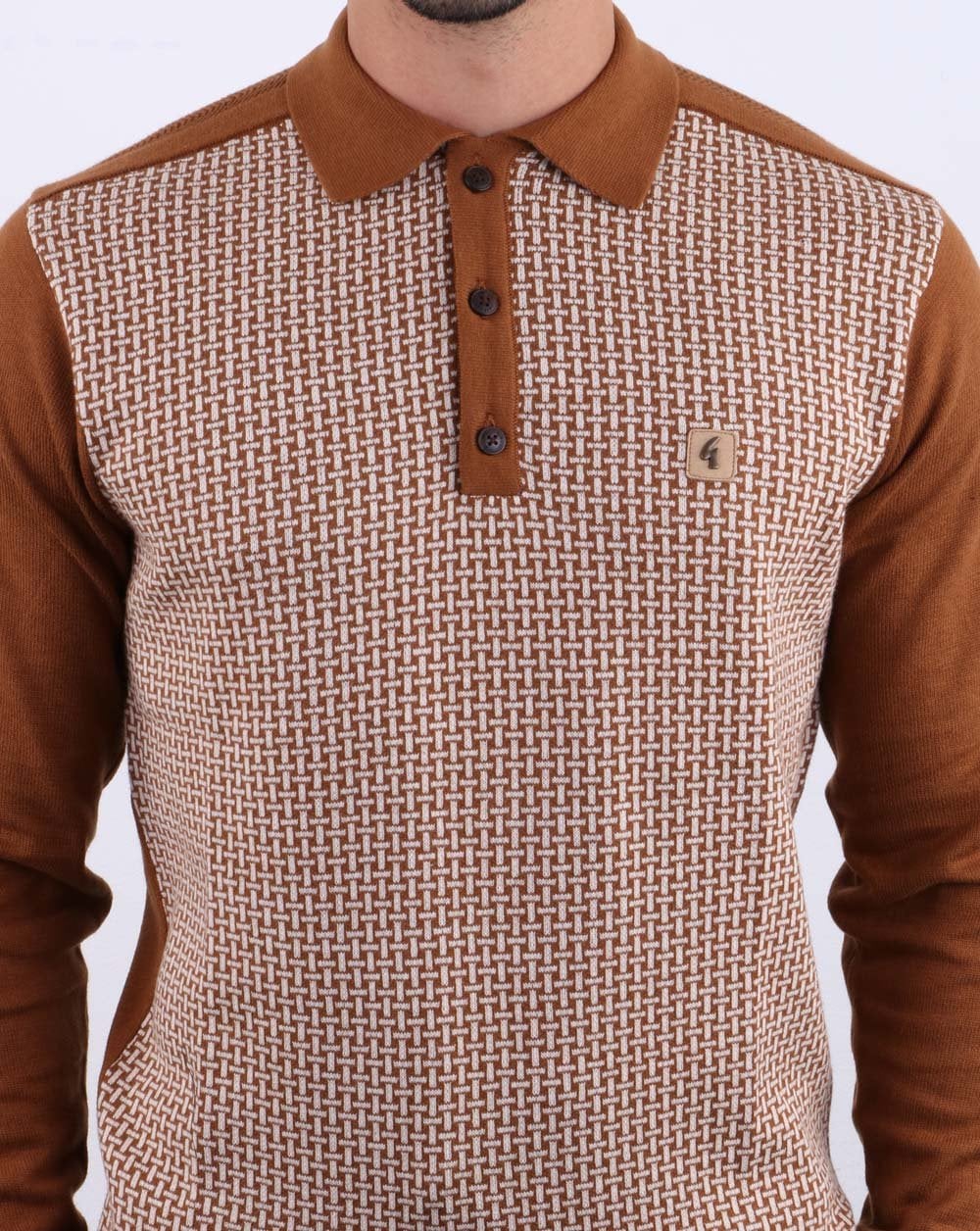 Gabicci Vintage Weaver Poloshirt Wabenmuster