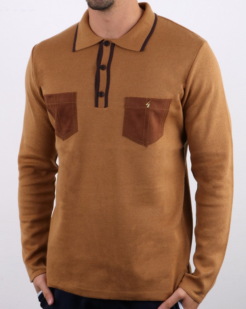 Gabicci Vintage Hatchet Poloshirt Toffee