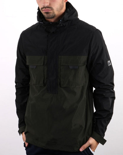 Peaceful Hooligan Jackson Überkopfjacke Schwarz/Dunkelgrün