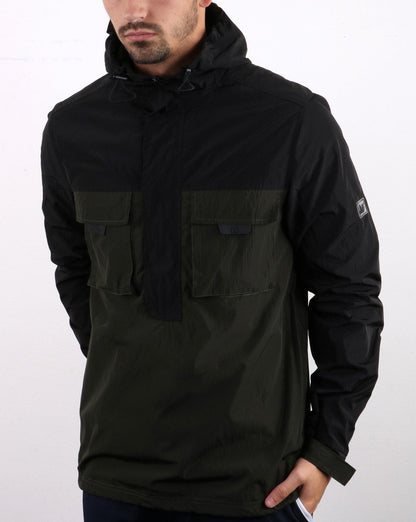 Peaceful Hooligan Jackson Überkopfjacke Schwarz/Dunkelgrün