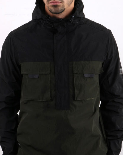 Peaceful Hooligan Jackson Überkopfjacke Schwarz/Dunkelgrün
