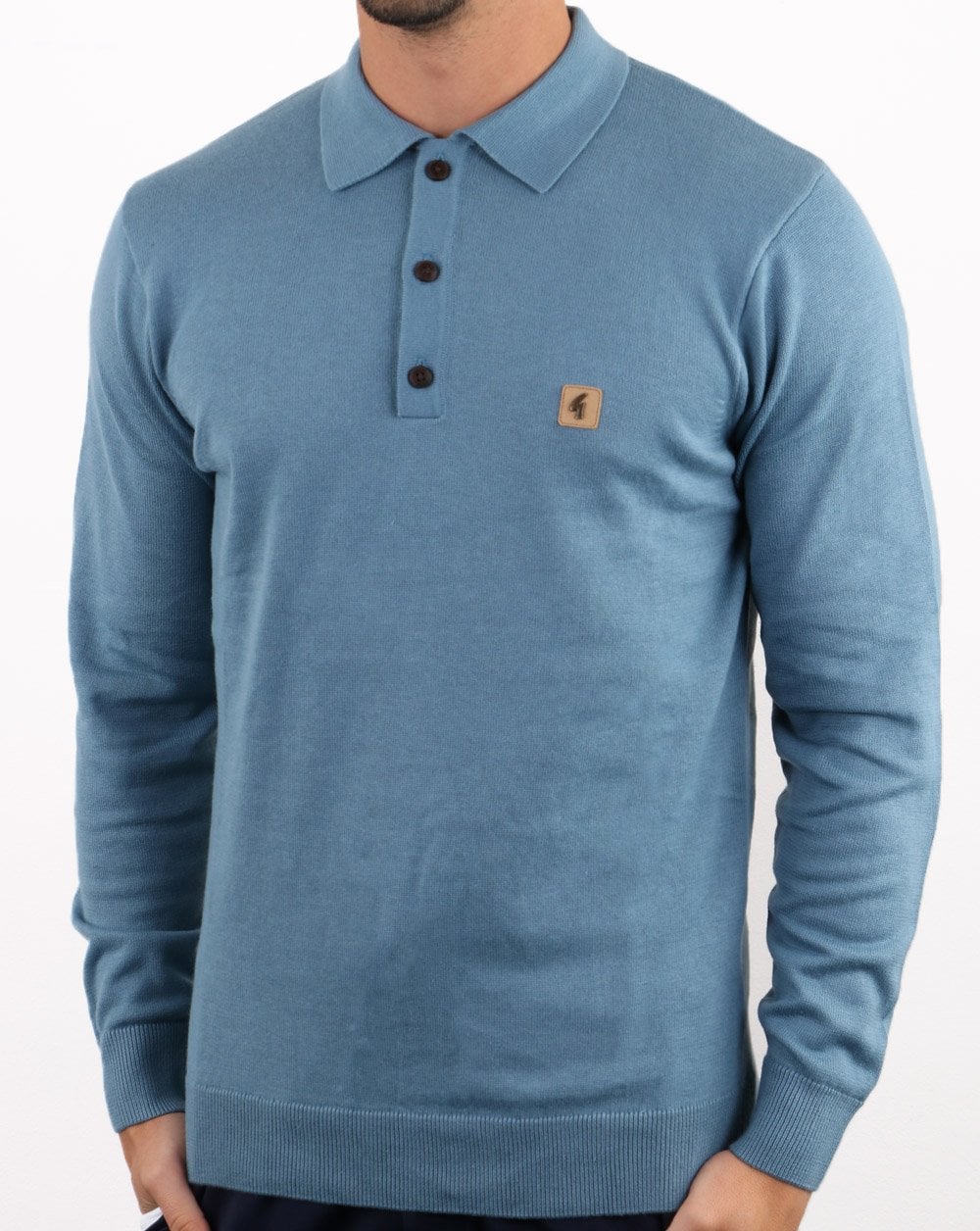 Gabicci Vintage Francesco Gestricktes Poloshirt Cadet