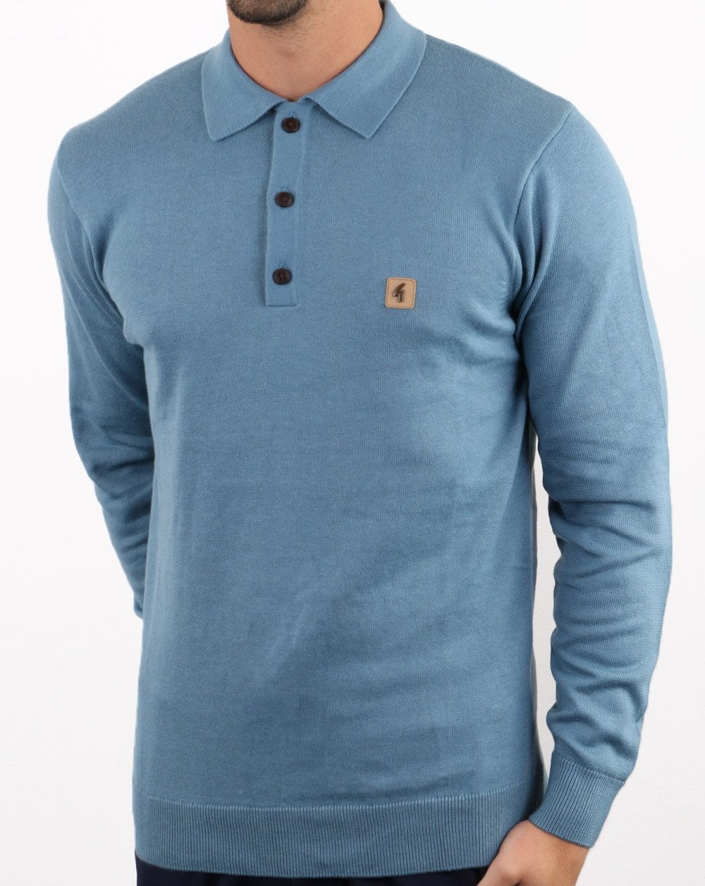 Gabicci Vintage Francesco Gestricktes Poloshirt Cadet