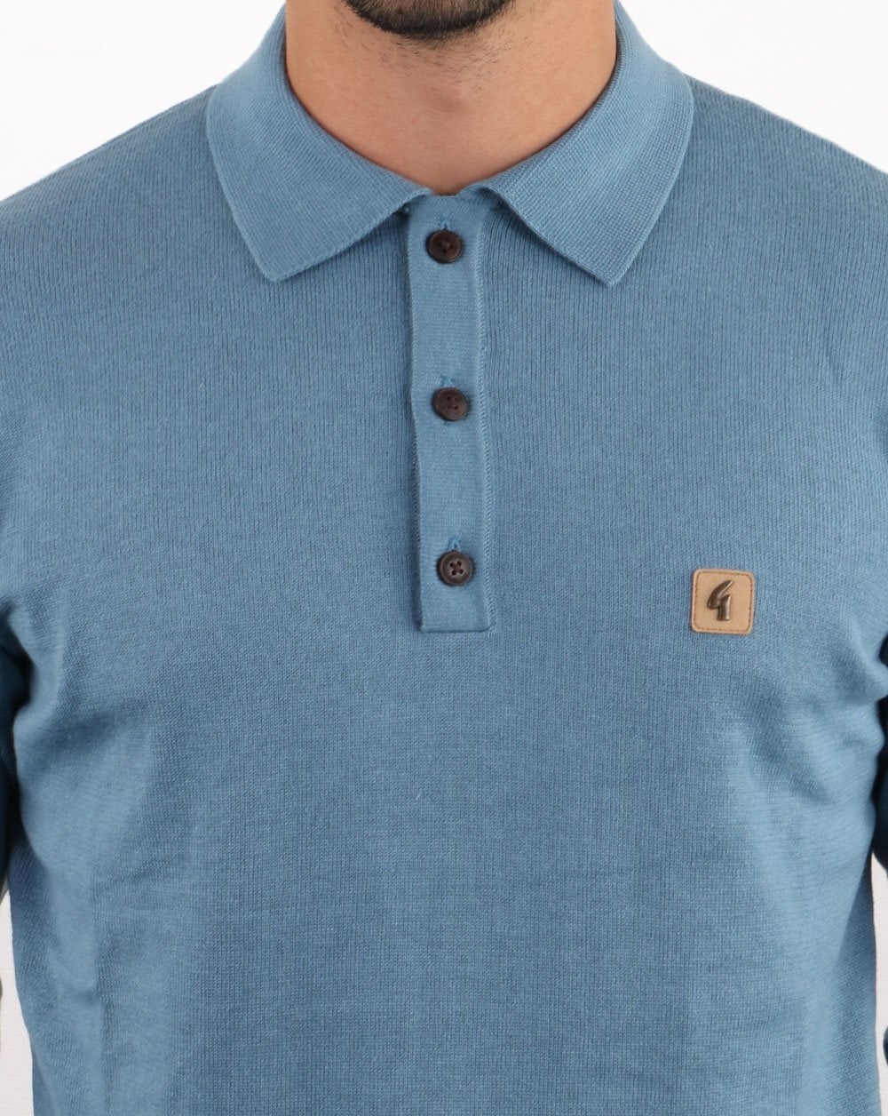 Gabicci Vintage Francesco Gestricktes Poloshirt Cadet