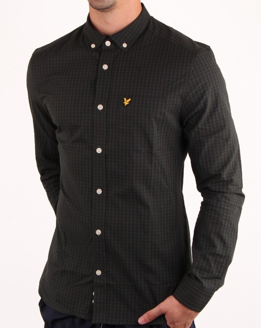Lyle And Scott – Kariertes Hemd in Schwarz/Grün