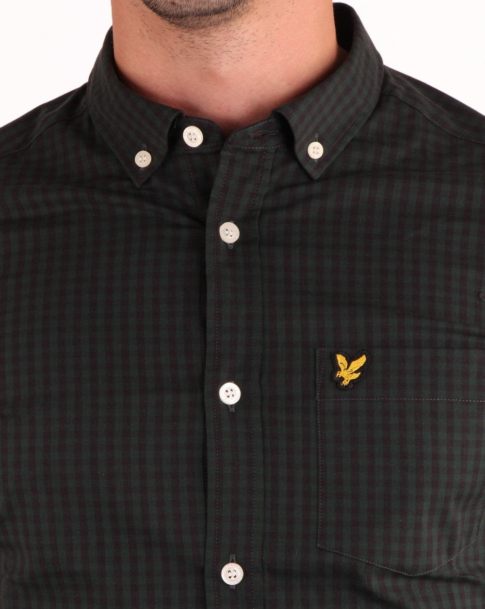 Lyle And Scott Gingham Check Shirt Black/Green