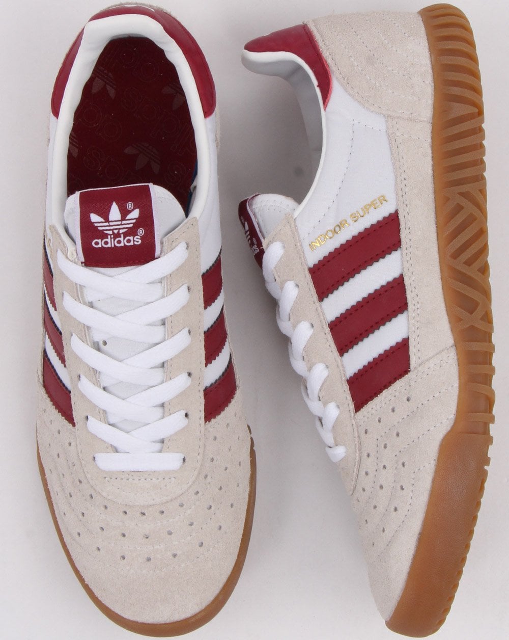 Adidas Indoor Super Trainers Weiß/Burgund
