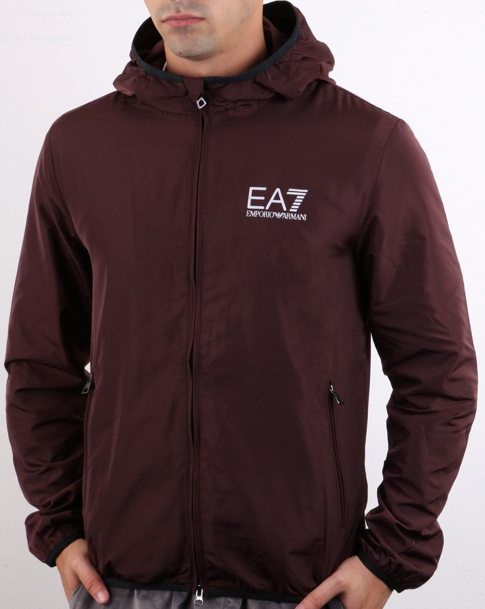Emporio Armani EA7 Bomberjacke Dunkelburgunder