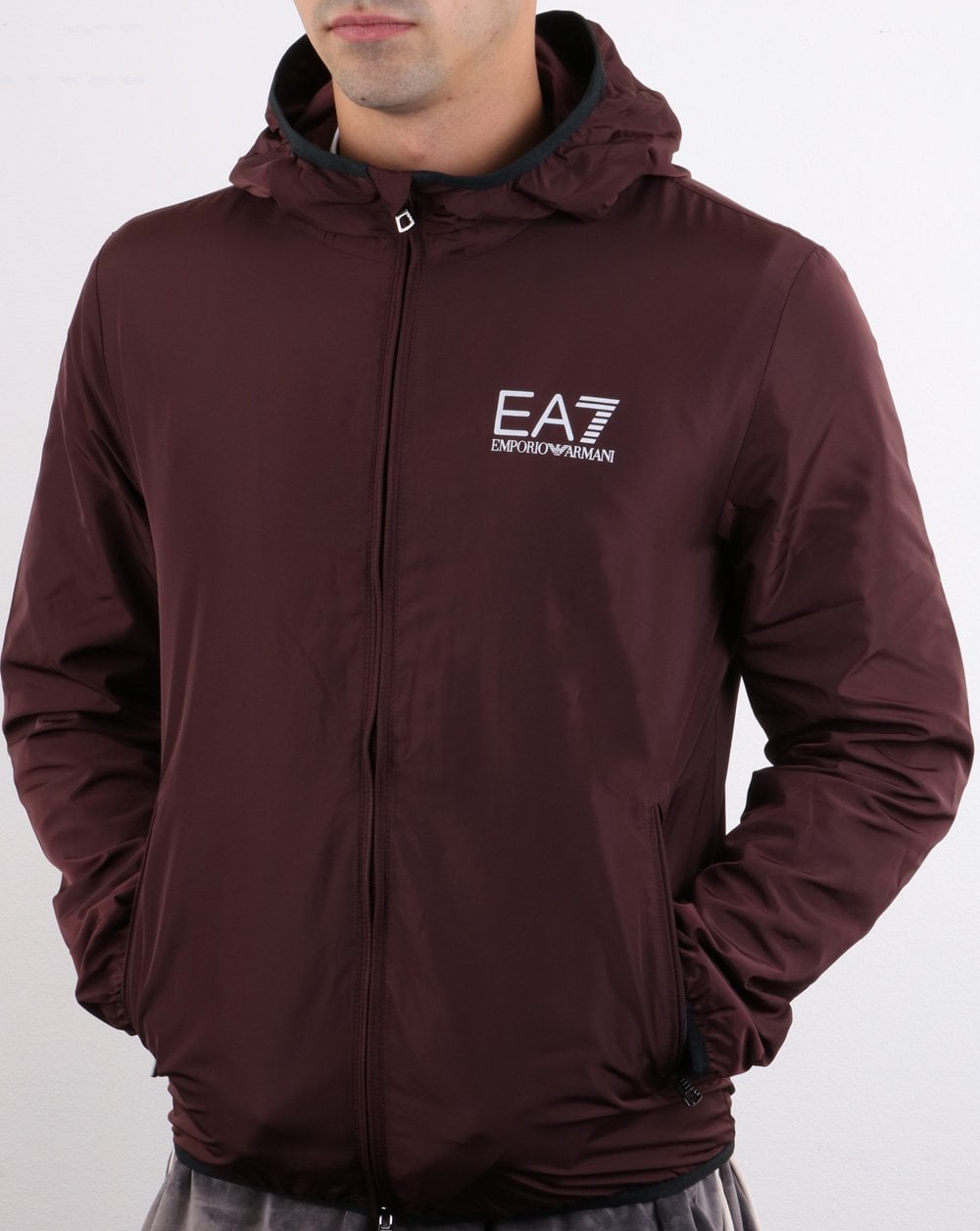 Emporio Armani EA7 Bomberjacke Dunkelburgunder