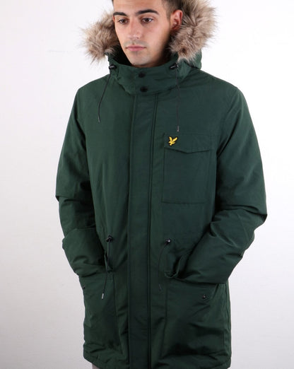 Lyle And Scott – Winterleichter Parka mit Microfleece-Futter in Jade