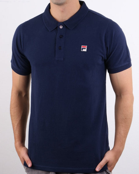 Fila Vintage F Logo Polo Shirt Navy