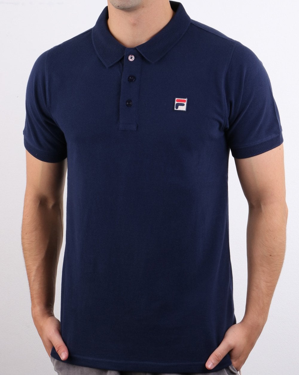 Fila Vintage F Logo Poloshirt Marineblau