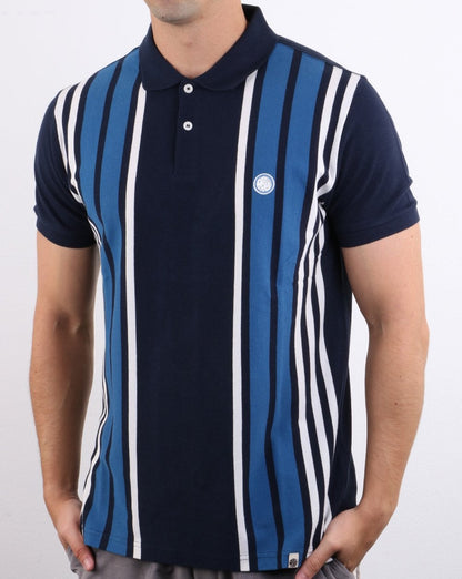 Pretty Green Poloshirt mit Kontrasteinsatz, Marineblau