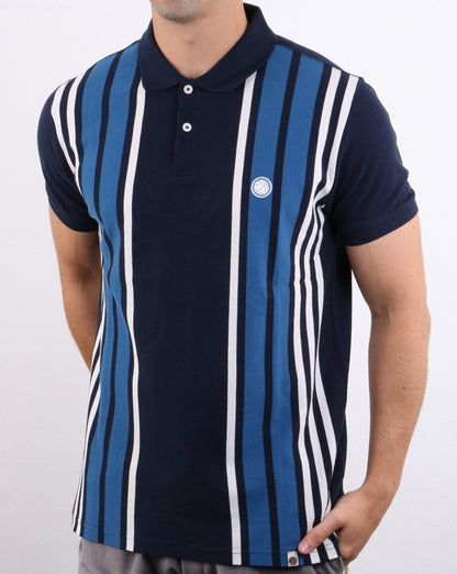 Pretty Green Poloshirt mit Kontrasteinsatz, Marineblau