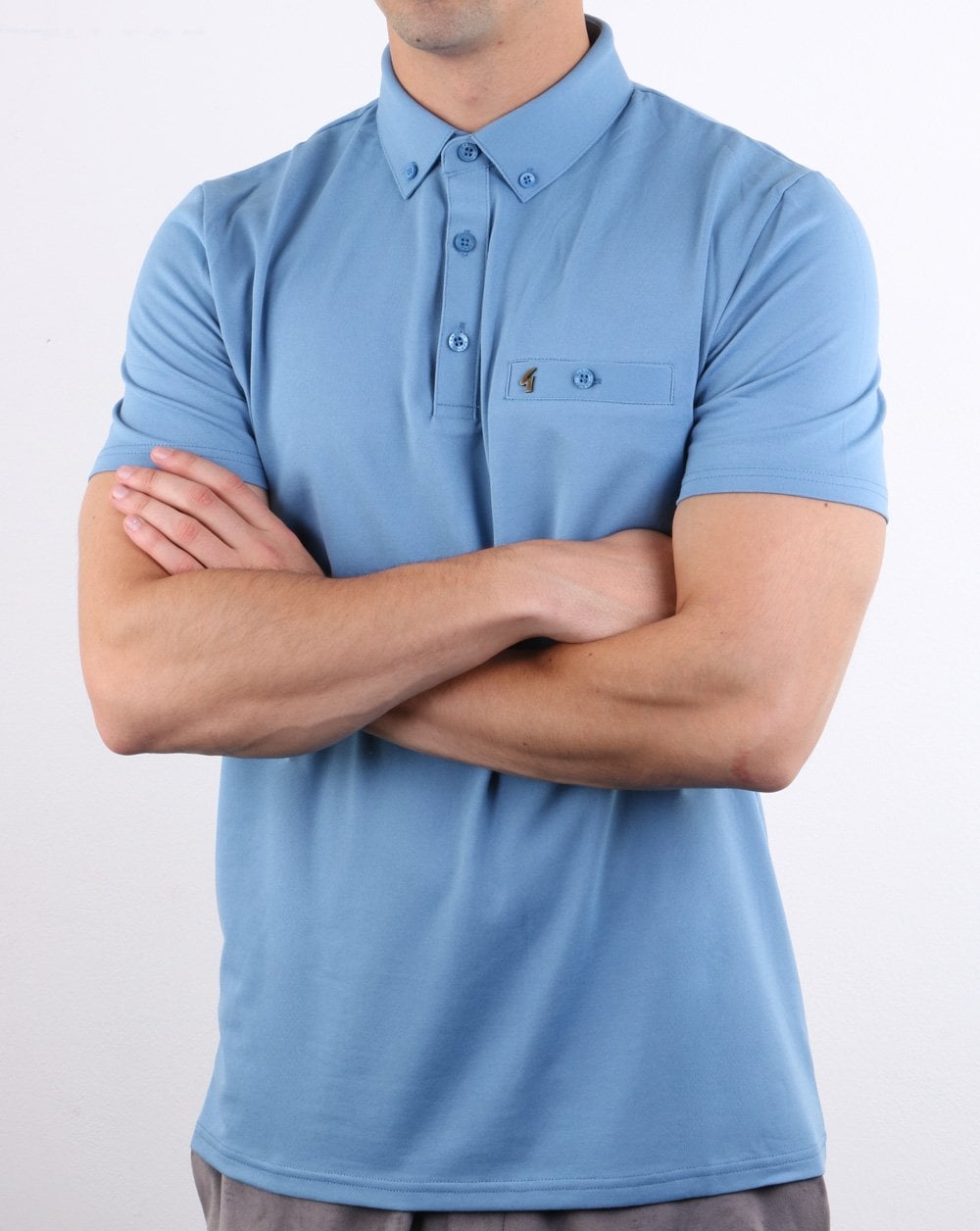 Gabicci Vintage Polo Shirt Shadow Blue