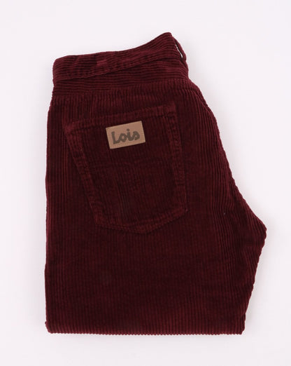 Lois Dallas Jumbo Straight Cordhose in Burgunderrot