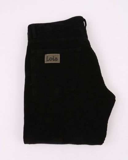 Lois Straight Leg Mid Jumbo Cordhose Schwarz