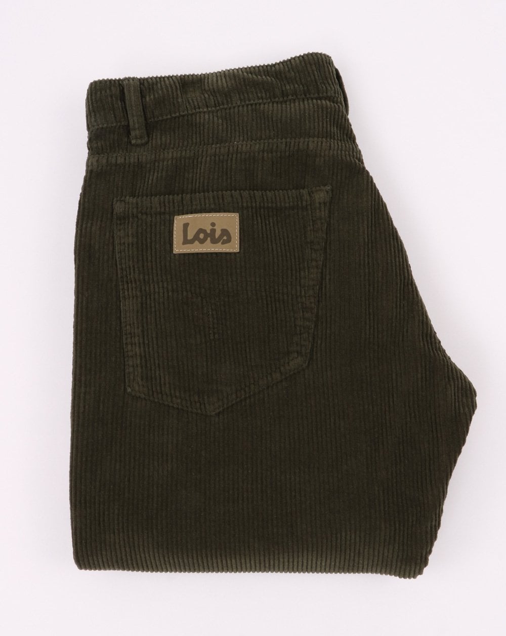 Lois Cordhose mit geradem Bein in Olivgrün
