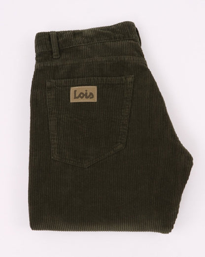Lois Cordhose mit geradem Bein in Olivgrün
