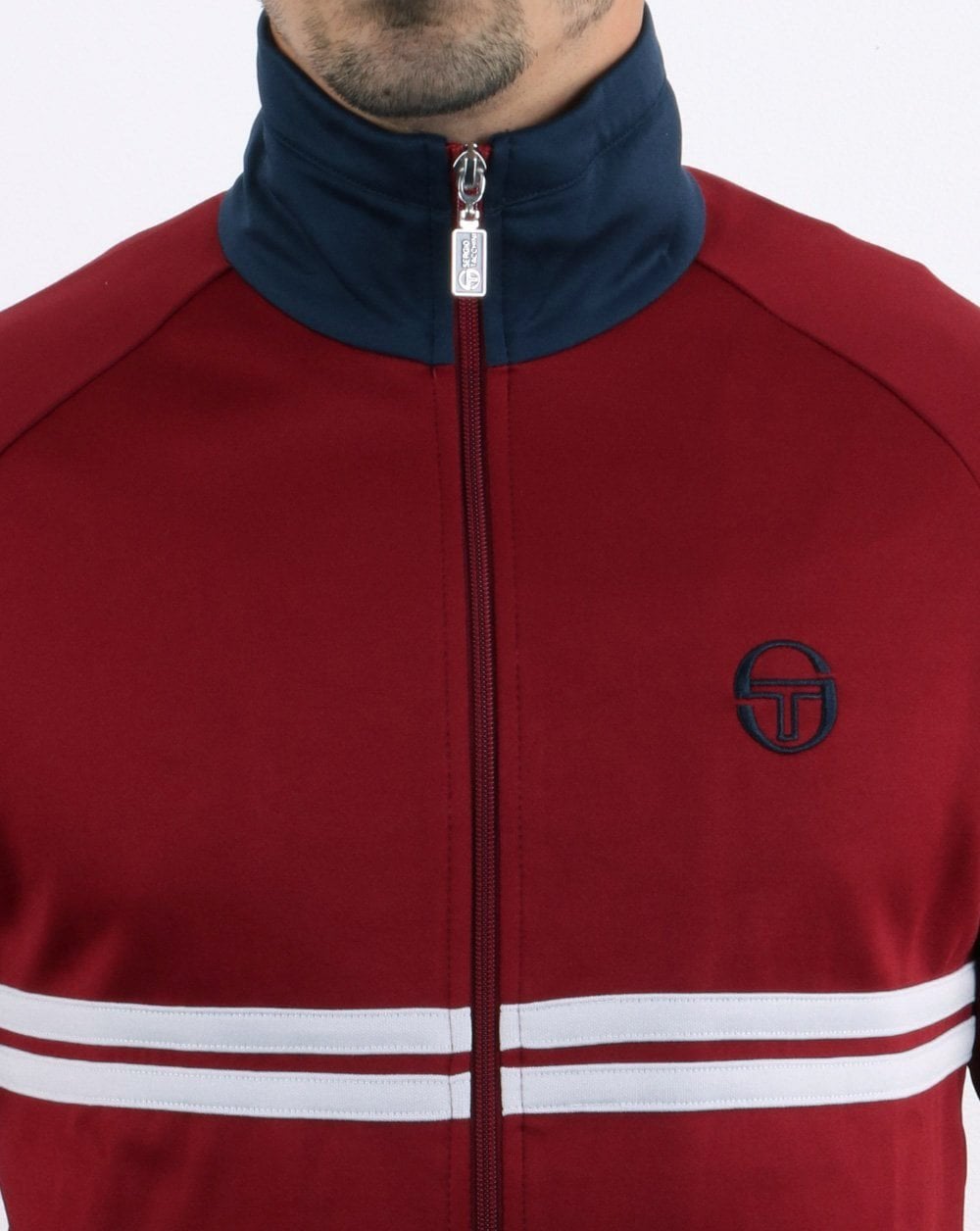 Sergio Tacchini Dallas Track Top Burgundy Red/Navy
