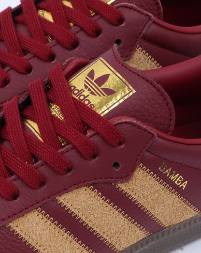 Adidas Samba Og Ft Sneaker Burgund/Gold