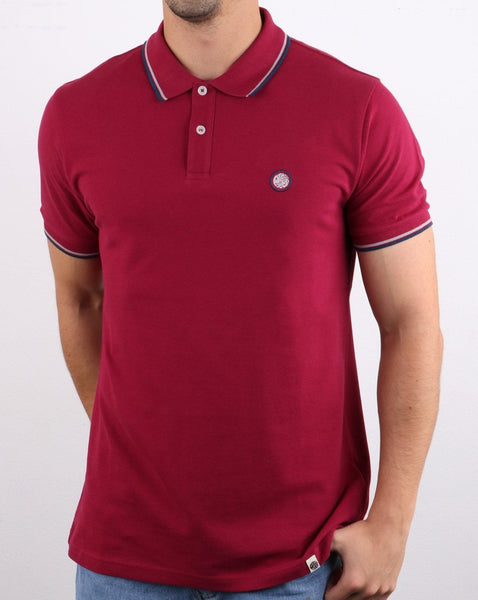 Pretty Green Barton Polo Shirt Dark Red