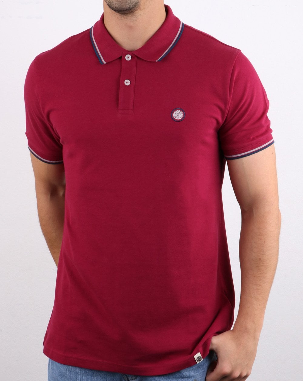 Pretty Green Barton Poloshirt Dunkelrot