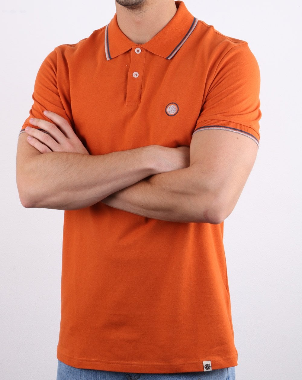 Pretty Green – Barton – Poloshirt in Burnt Orange