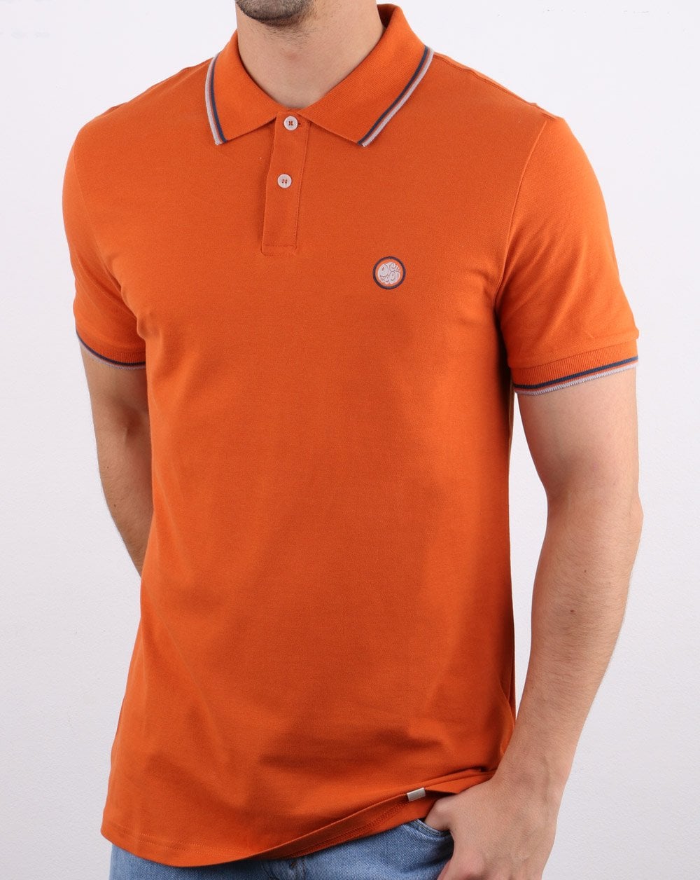 Pretty Green – Barton – Poloshirt in Burnt Orange