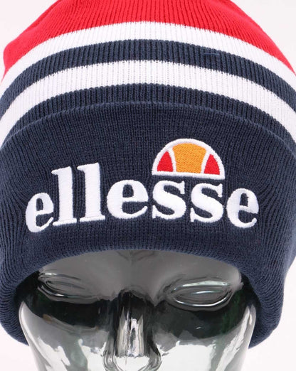 Ellesse – Meddon – Bommelmütze in Rot und Marineblau