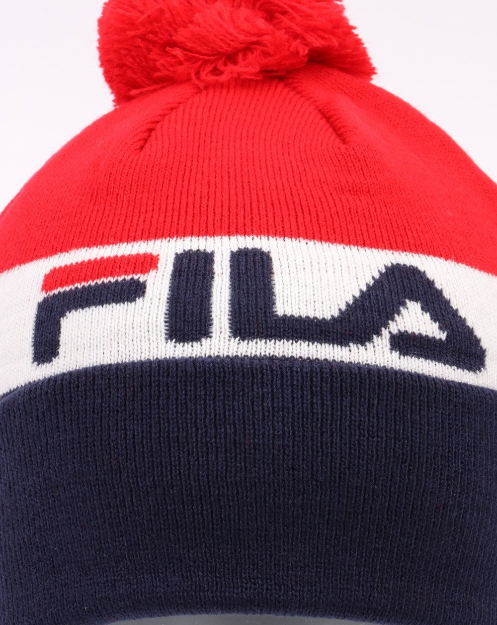 Fila Vintage Kato Jacquard Bommelmütze Beanie Marineblau