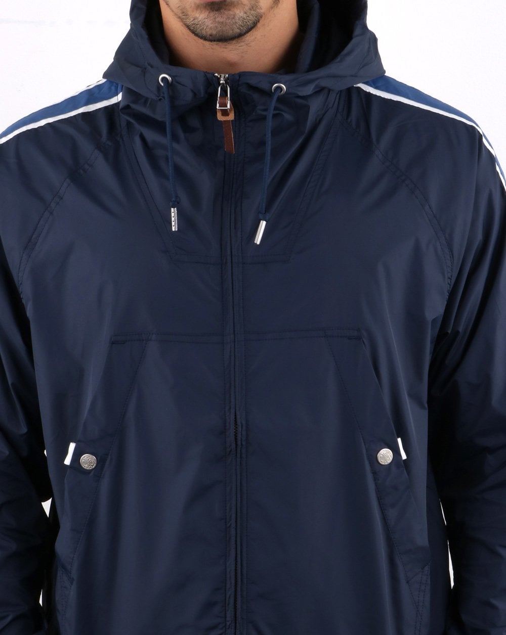 Pretty Green Jacke mit durchgehendem Reißverschluss, Blau