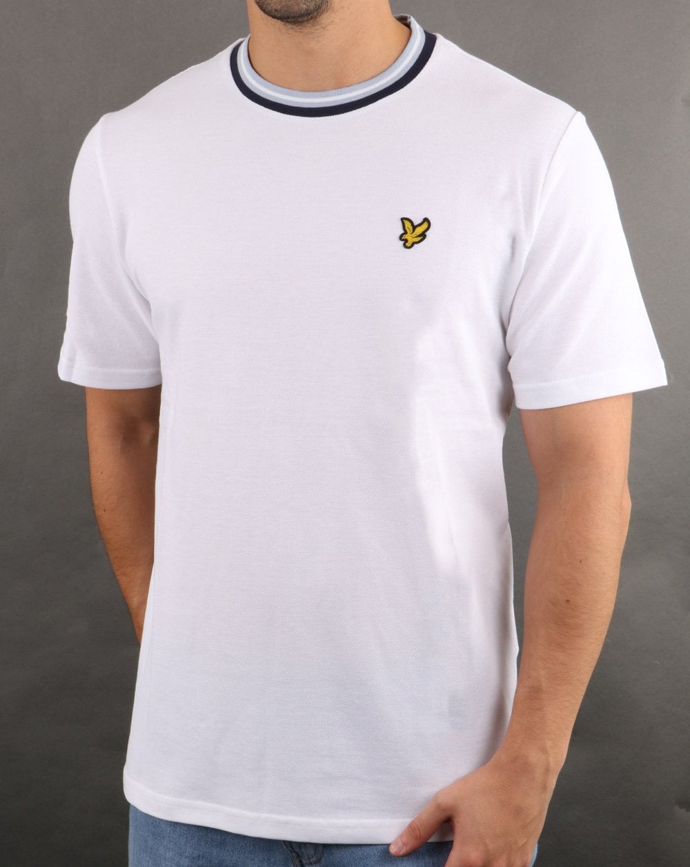 Lyle And Scott – Mehrreihiges T-Shirt in Weiß