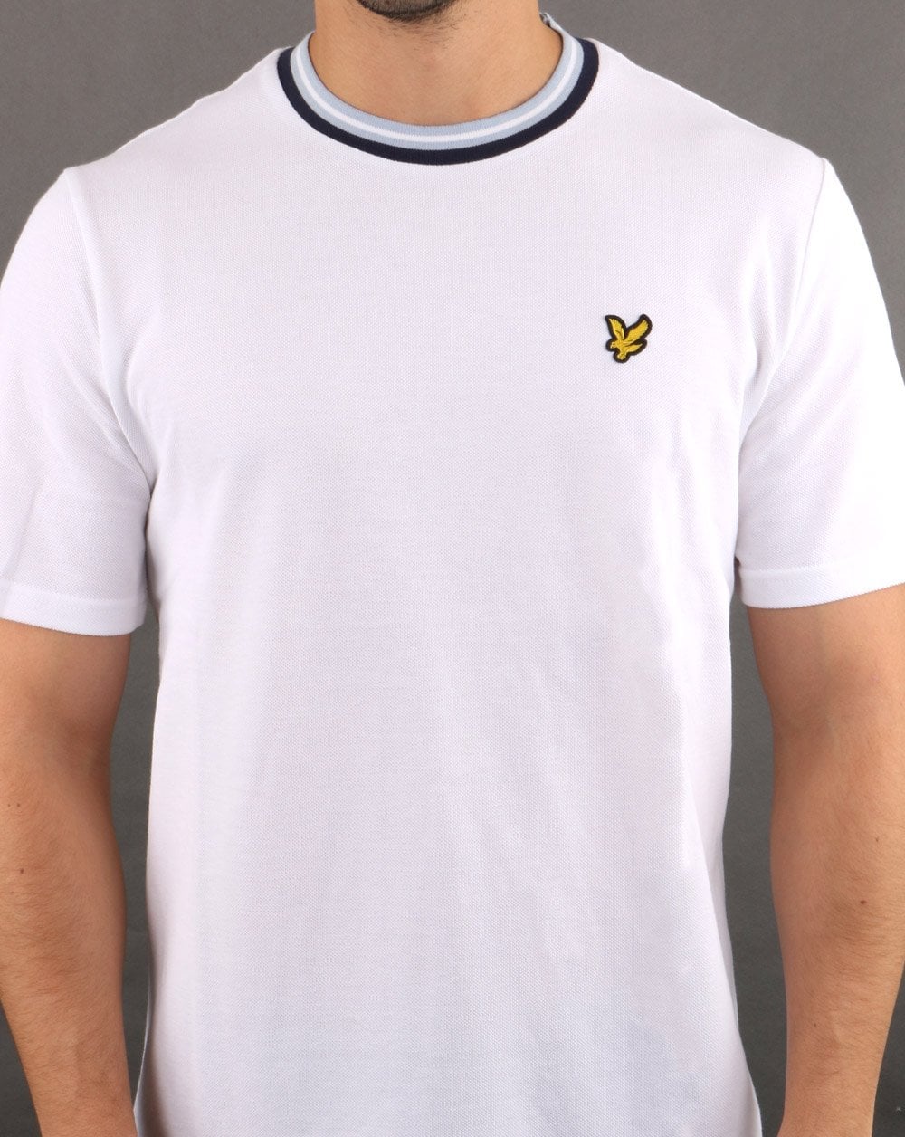 Lyle And Scott – Mehrreihiges T-Shirt in Weiß