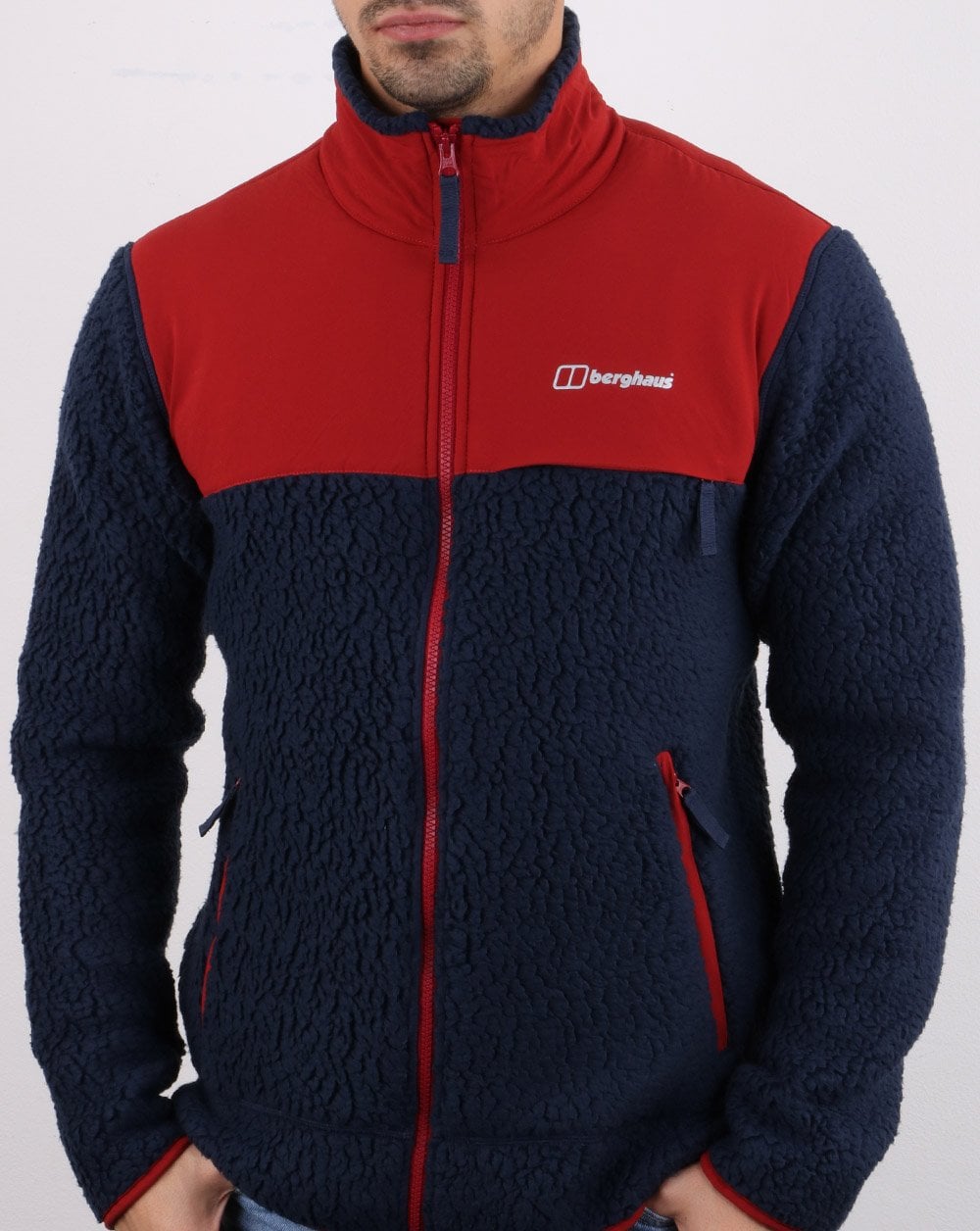 Berghaus Syker Fleecejacke Marine/Rot