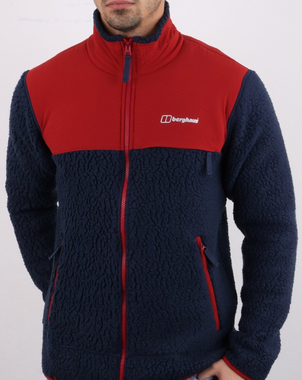 Berghaus Syker Fleecejacke Marine/Rot