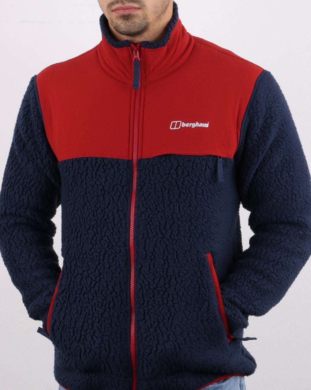Berghaus Syker Fleecejacke Marine/Rot