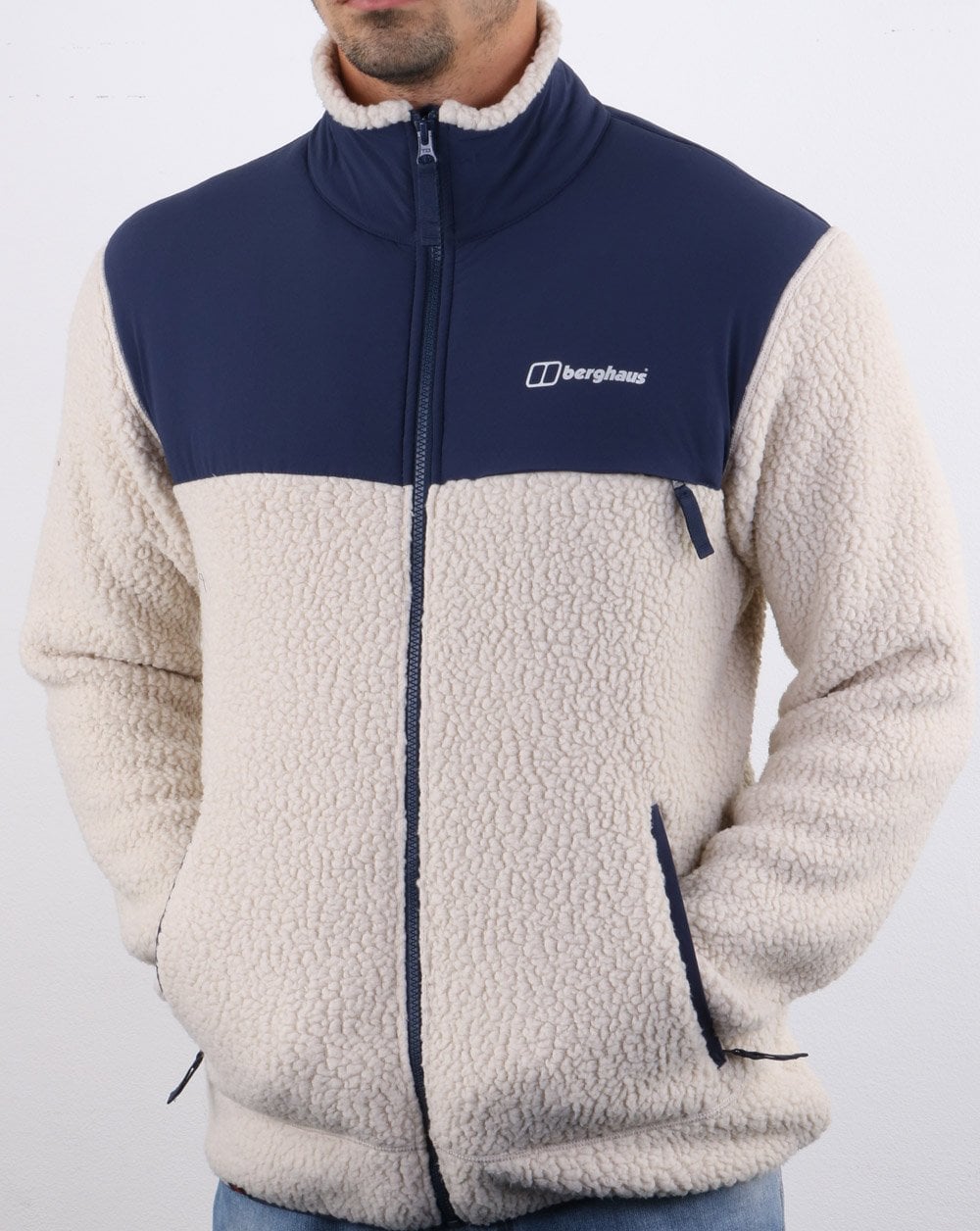 Berghaus Syker Fleecejacke Haferflocken/Navy